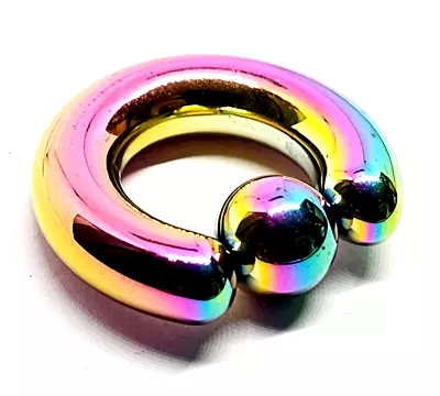 Captive Ball Ring CBR Prince Albert Nipple Piercing 2 Gauge (6mm) 12mm Rainbow • £9.95