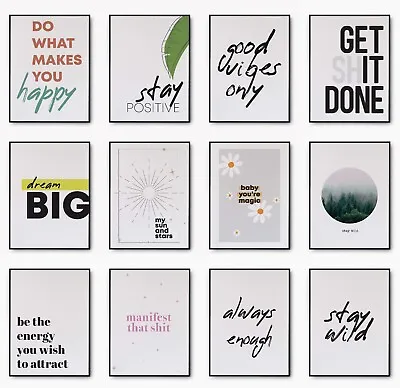 Inspirational Prints Motivational Posters Framed Wall Art Quote A3/A4/A5 • £3.49