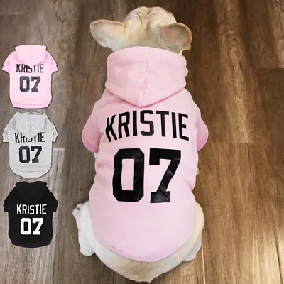 £9.59 • Buy Custom Personalised Dog Hoodie Pet Name Print Jumper Clothes Sweatshirt XS-5XL