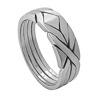 4 Band Ephesus Criss Cross Puzzle Ring 925 Silver Handmade  Puzzle Ring • $64.99