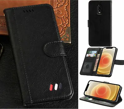 Oneplus 6T Full Grain Finish Pu Leather Wallet Case Card & Stand • $7.90