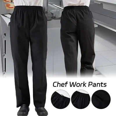 Mens Chef Trousers Food Service Work Wear Kitchen Restaurant Uniform Cook Pants • $19.08