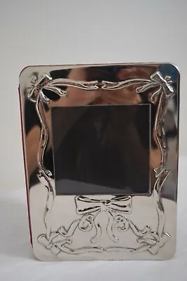 Vintage Silver Bow/Ribbon Brocade Plated Picture Frame With Album  • $28