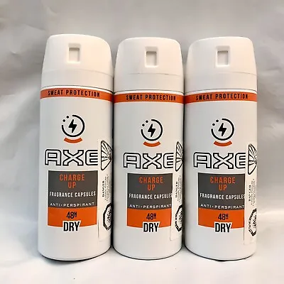 £49.55 • Buy 3x Axe Charge Up Dry Spray 48HR Protection Antiperspirant Adrenaline Deodorant