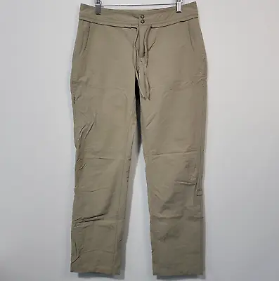 $30 • Buy Mountain Hardwear Convertible Pants Womens Size 10 Beige Stretch Drawstring
