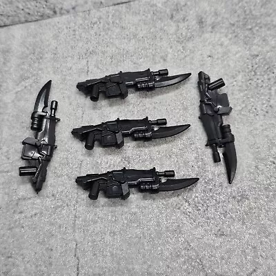 5pack SciFi 40k Assault Blaster Rifle W/ Bayonet Blocks For Minifigures A80205 • $3.95