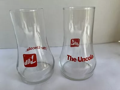 2 Vintage 1970s 7up The Uncola Upside Down Glasses Glassware • $7.99