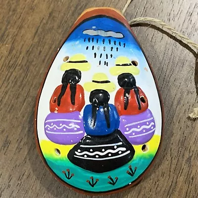 OCARINA CLAY WHISTLE Flute - Peruvian Handmade Painted Musical Instrument • $18.85