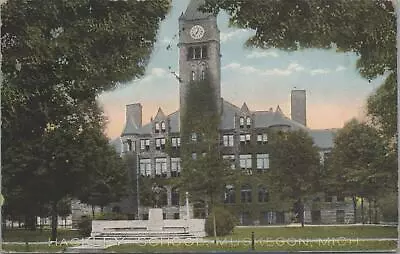 Postcard Hackley School Muskegon MI Michigan 1916 • $20