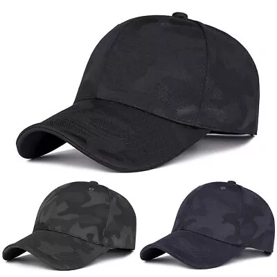 Camo Baseball Cap Men Women Army Military Sports Gym Snapback Sun Hat Casual UK • £10.79