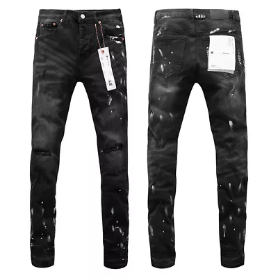 Purple Brand Jeans Black Label Tinted Black Repair Low Raise Skinny Denim Jeans • $59.21