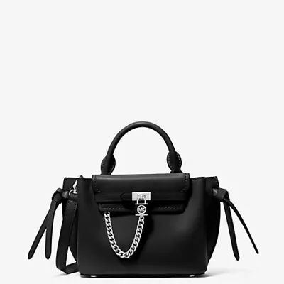 Michael Kors Hamilton Legacy Extra-Small Leather Belted Satchel Black • $209