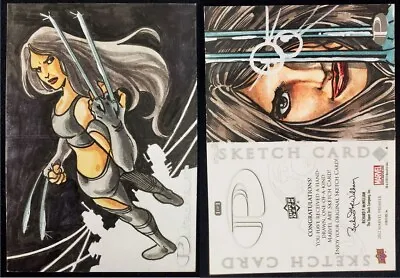 X-23 2012 Marvel Premier Dual Panel Sketch Card By Unsigned X-Men Wolverine • $349.99