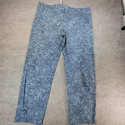 J. Jill Pants Womens 16 Blue Paisley Tapered Cropped Straight Leg • $16.49