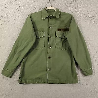 Vintage OG-107 Type 1 Vietnam Era US Army Sateen Shirt 70s 80s Military Small • $28.84