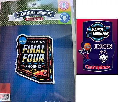 2024 Elite 8 Uconn Huskies Champions Collector Pin & Patch Final Four Champs!! • $14.92