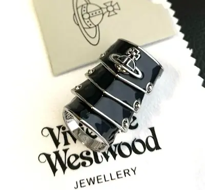 Vivienne Westwood ARTEMIS Armor Ring Black Silver Size 7 Medium Accessory Outlet • $136.90