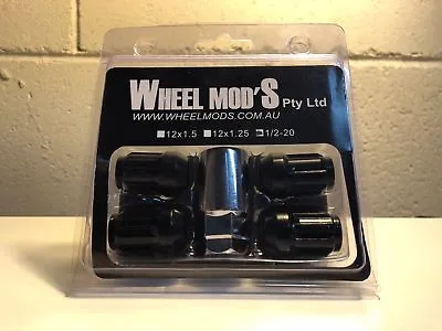 Anti Theft FORD EVEREST Tapered BLACK Wheel LOCK Nuts 12x1.5 • $35.56