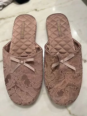 Zara Home Womens Slippers Pink Paisley Sz EUR 41 US 10-11 • $8.99