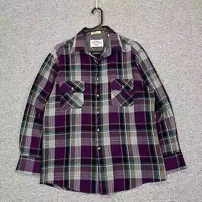 Vintage Northwest Territory Purple Acrylic Flannel Button Up Shirt 80s 90s Vtg  • $14.99