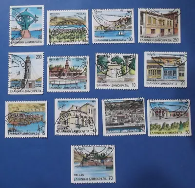 Greek Capitals 1990 CTO Messolonghi Chios Nafplio Patra Trikala Ioannina Volos • $5.90