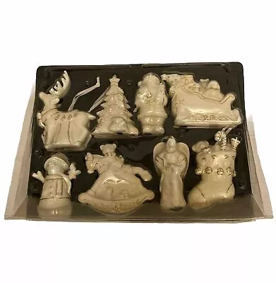 Vintage Christmas Ornaments Gold Trim Porcelain International Bazaar 4  Set Of 8 • $29.95