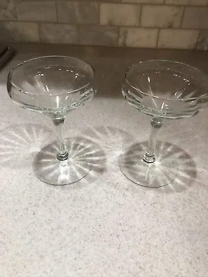 VTG Set Of 2 Delicate Champagne Cocktail Stemware Glasses • $18
