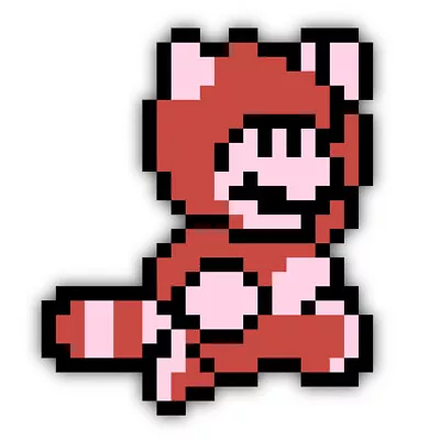 Mario Tanooki Suit Shaped 8-Bit Retro (Nintendo) Vinyl Decal Sticker • $11.99