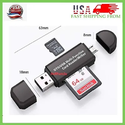 Micro USB OTG To USB 2.0 Adapter SD/Micro SD Card Reader With Standard USB Male • $2.93