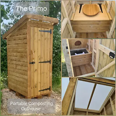 PORTABLE COMPOSTING OUTHOUSE PRIMO MODEL Waterless Toilet Eco Off Grid WC • £1699