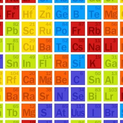 Geek Chic By Studio E. Fabrics - Multi Periodic Table   #3733-87 • $11.95