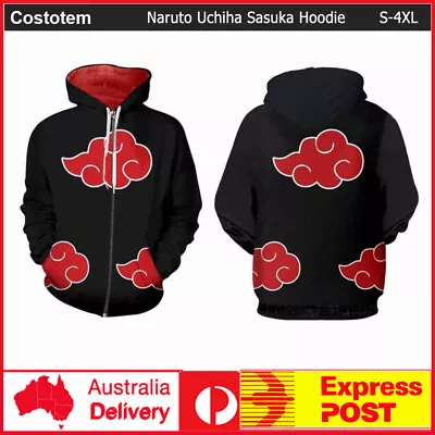 Naruto Akatsuki Cosplay Hoodie&Sweatshirt Anime Zipper Long Sleeve Jacket • $30.88