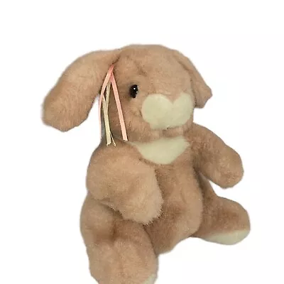 Vintage Gund Plush Bunny Rabbit Pink Dusty Rose Stuffed Animal Easter 1985 9  • $15.45
