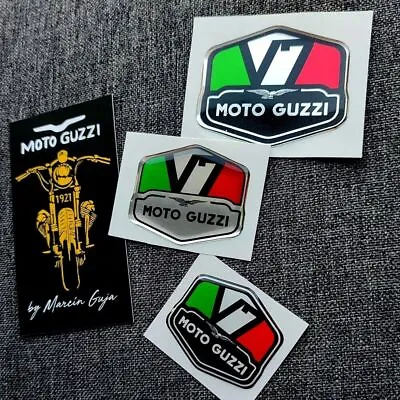 MOTO GUZZI V7 STICKER SET 3D Metallic GEL DECAL Fender Helmet Tank Art. 015 • $11.91