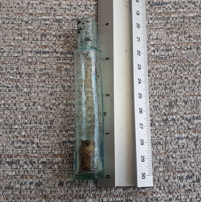 £2.50 • Buy Old Clear Glass Medicine? Bottle (4 ) With Original Cork Inside