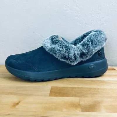 NEW Skechers On The Go Joy Cozy Life Fur Lined Gray Ankle Boots Size 8 WIDE • $34.99