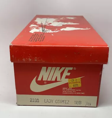 Vintage 1982 Nike Lady Cortez 2190 W/B Shoe Box EMPTY Size 7.5 • $84.92