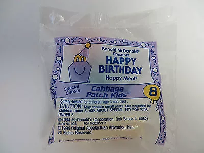 McDonalds ~ 1994 Happy Birthday CABBAGE PATCH KIDS #8 ~Sealed Bag~ FREE SHIPPING • $6.99