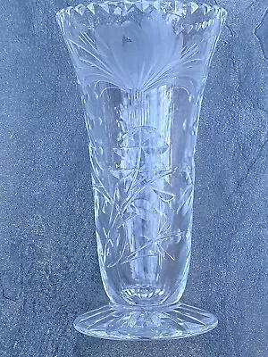 £7.50 • Buy Royal Brierley Crystal “Honeysuckle” Design Vase . 6 Inches Tall. Ex.Condition