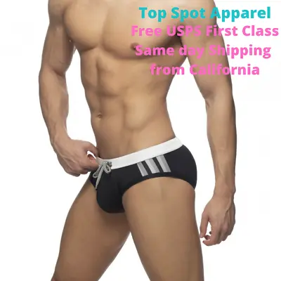 Men's Stripes Swim Brief | Pool Party | Swimwear | Vacation | Cruise | Swimsuit • $15.85