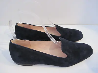 J. Crew Navy Suede Smoking Slipper Casual Slip-on Shoes Flats Size 5 1/2 • $36.80