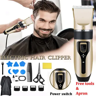 Professional Mens Hair Trimmer Cordless Machine Clippers Beard Electric Shaver • £8.47