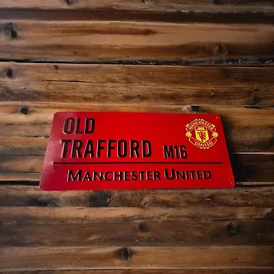 MANCHESTER UNITED FC Sign Metal Sign Stadium Street Bedroom Window Retro Gift • £10.35