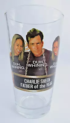 Charlie Sheen Father Of The Year 2011 Pint Beer Glass Vintage • $23