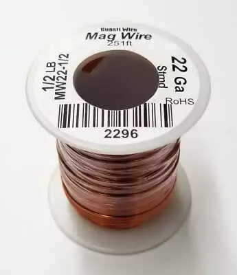 22 Gauge Insulated Magnet Wire 1/2 Pound Roll (251' Approx.) 22AWG MW22-1/2 • $18.95