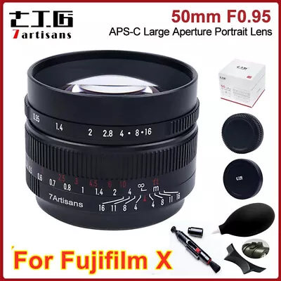 7artisans 50mm F0.95 APS-C Manual Large Aperture Lens For Fujifilm Fuji X Mount  • $173