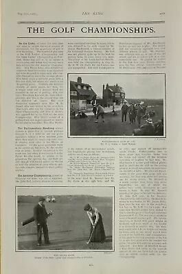 1903 PRINT GOLF CHAMPIONSHIPS MR SOARES Vs LORD NEWTON ~ MISS RHONA ADAIR • £68