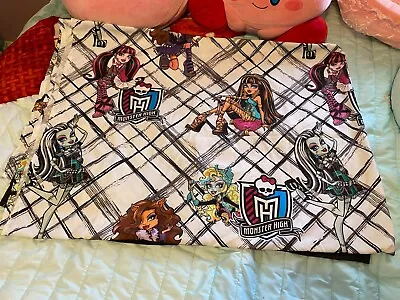 Mattel Monster High Twin Flat Sheet  Clawdeen Frankie Draculaura Fabric Kids • $14.17