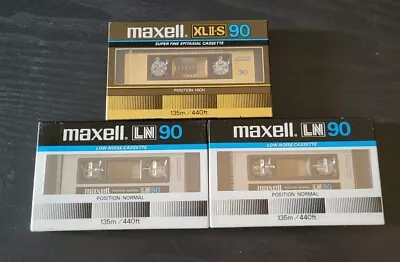 Maxell XLII-S & LN 90 Super Fine Epitaxial 3 Cassette Tapes Japan Vintage Sealed • $44.85