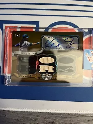 2009 Topps Triple Threads Gold Autograph Auto Jersey Bat #30 Manny Ramirez 3/9 • $250